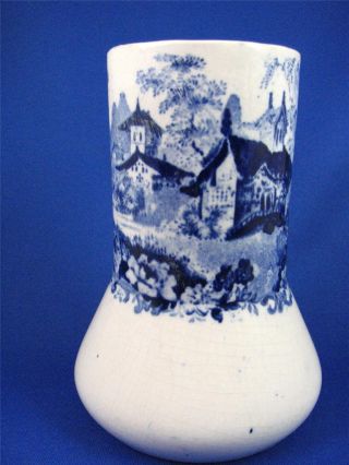 Rare Antique Mintons Genovese England Flow Blue Scenery Vase Globe Mark 5 