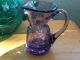4 Vintage Glass Pitchers In Various Sizes A Couple Crackle & Handblown Pitchers photo 4
