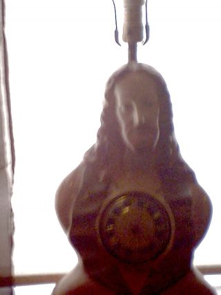Antique Jesus Statue With Clock,  And Lamp Built In. photo