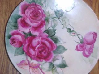Hand Painted Rose Plate 9 