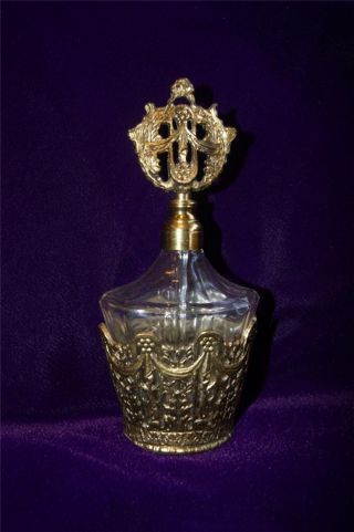 Vintage Globe Perfume Bottle W/ Full Dauber photo