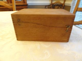 Vintage Wooden File Box With Dovetail Corners Est2 photo