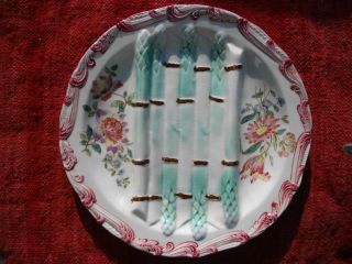 Antique Majolica Asparagus Plate - Longchamp (france) photo