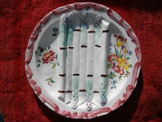 Antique Majolica Asparagus Plate - Longchamp (france) photo