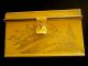 Tole Box Painted In Paris In 1800s,  Mustard/gold Painting,  Deed Or Documents Toleware photo 1