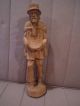 Scuplture Man Carved Wood Vintage Carved Figures photo 1