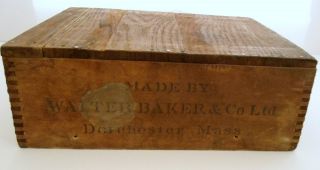 Early Antique Walter Baker & Co.  Premium No.  1 Chocolate 6 Lb Box photo