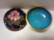 Antique Asian Blue Cloisonne Box With Flower Late 1800 ' S - Early 1900 ' S Boxes photo 1