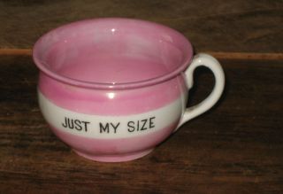 Antique Mini Child Doll Porcelain German Chamber Pot Pink Lustre Just My Size photo