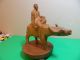 Folk Art Carving Man Sitting On Cow Carved Figures photo 1