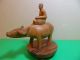 Folk Art Carving Man Sitting On Cow Carved Figures photo 2