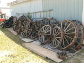 Antique Wooden Wagon Wheels photo