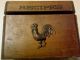 Unique Antique Dovetailed Wooden Recipes Box With Metal Rooster. Boxes photo 1