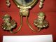 Antique French Empire Style Gold Gilt Solid Brass Mirror Sconce Urn Torch Swags Mirrors photo 5