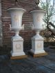 Vintage,  Classical Porcelain Urn Lamps,  White With Gold Trim Decorative Lamps Pair Lamps photo 6