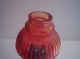 Vintage Candlewick Base Ruby Flash Bullseye Fluted Shade Miniature Oil Lamp Lamps photo 5