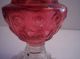 Vintage Candlewick Base Ruby Flash Bullseye Fluted Shade Miniature Oil Lamp Lamps photo 6