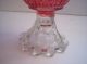 Vintage Candlewick Base Ruby Flash Bullseye Fluted Shade Miniature Oil Lamp Lamps photo 7