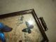 Vintage Wooden Serving Tray With Butterflies And Wild Field Seeds Under Glass Trays photo 1