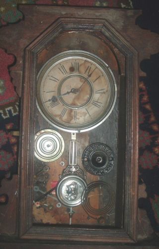 Antique 1800s Ansonia 8day Durham Mantle Clock Parts & Housing photo