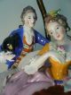 Vintage Antique Dresden Style Porcelain Courting Couple Table Boudoir Lamp Lamps photo 3