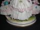 Vintage Dresden Lady Mother With Children And Lamb Lacy Porcelain Figurine Figurines photo 8