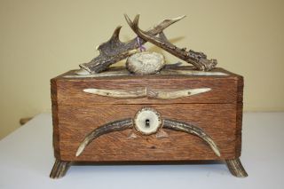 Antique Hand Made Ghost Elk Box photo