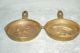 Vintage Or Antique John Wright Cast Brass Pans With Amish Man And Woman - Rare Metalware photo 6