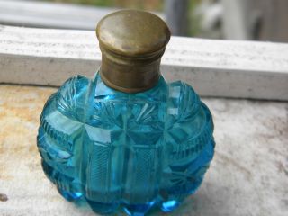 Old Green Glass Perfume Bottle photo