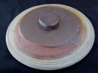 Antique Salt Glazed Stoneware Crock Lid Only - Fits 7 - 1/2” To 9 - 1/2” Diameter photo