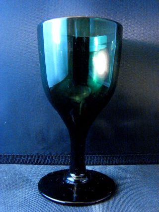 Late 18th Or Early 19th C Georgian Blown Bristol Green Wine Glass photo