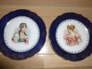 Pair Of Hand Painted Bavaria Chargers photo