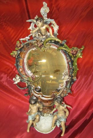 Gorgeous Antique Vintage Highly Ornate Victorian Mirror Picture Frame photo