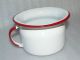 Vintage Childs Enamel Ware Enamelware Potty Pee Chamber Pot White Red Chamber Pots photo 1