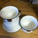 2 Antique Lisk Porcelain Enamel Containers With Labels And 1 Wash Basin Chamber Pots photo 3