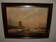 Old Oil Painting,  { Dutch Winter With Ice Skaters,  Is Signed,  Great Frame }. Other photo 1