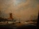 Old Oil Painting,  { Dutch Winter With Ice Skaters,  Is Signed,  Great Frame }. Other photo 2