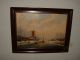 Old Oil Painting,  { Dutch Winter With Ice Skaters,  Is Signed,  Great Frame }. Other photo 3