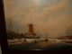 Old Oil Painting,  { Dutch Winter With Ice Skaters,  Is Signed,  Great Frame }. Other photo 5