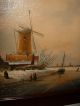 Old Oil Painting,  { Dutch Winter With Ice Skaters,  Is Signed,  Great Frame }. Other photo 6