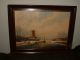 Old Oil Painting,  { Dutch Winter With Ice Skaters,  Is Signed,  Great Frame }. Other photo 7