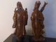 Wood Hand Craved Two Man Unique Old Figure Carved Figures photo 5