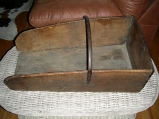 Antique Wooden Grain Scoop,  Very Large,  Appears To Be Homemade Including Iron photo