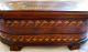 Antique Wooden Footed Jewelry Box Inlaid With Mother Of Pearl Boxes photo 1