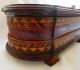 Antique Wooden Footed Jewelry Box Inlaid With Mother Of Pearl Boxes photo 3