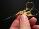 Repro Antique Midwife Stork Scissors French English Needlework Sewing Tool Primitives photo 2