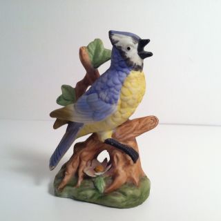 Vintage Japan Porcelain Ceramic Pottery Bird Blue Jay Figurine Ucgc photo