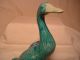 Antique China Blue Glaze Goose Large 8 3/4 Inches Tall Nr Figurines photo 1