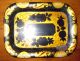 Pretty Black & Yellow Tole Tray - Vintage Toleware - Old Trays - Tole Trays Nr Toleware photo 5