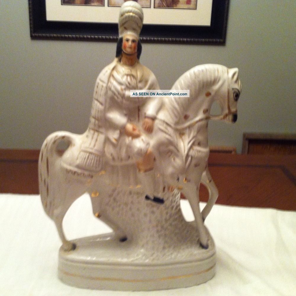 Antique Staffordshire English Porcelain Hunter W/deer Figurine 1870 - Figurines photo